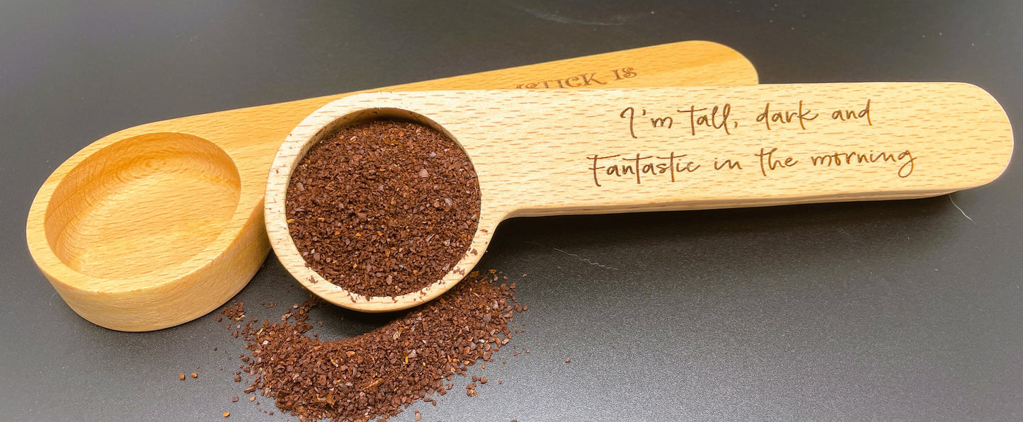 Custom Engraved Coffee Scoop Clip – Personalized Coffee Bag Closer