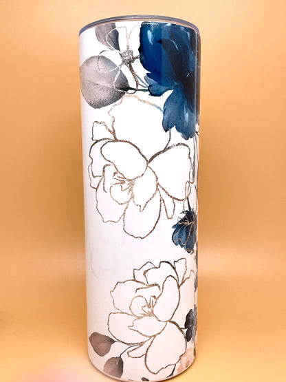 Customized Floral 20-ounce Tumbler