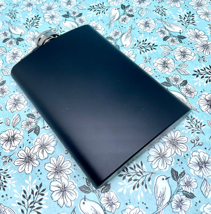 Customizable Black Flask, Personalized gift for him, Personalized gift for dad, Bachelor gift