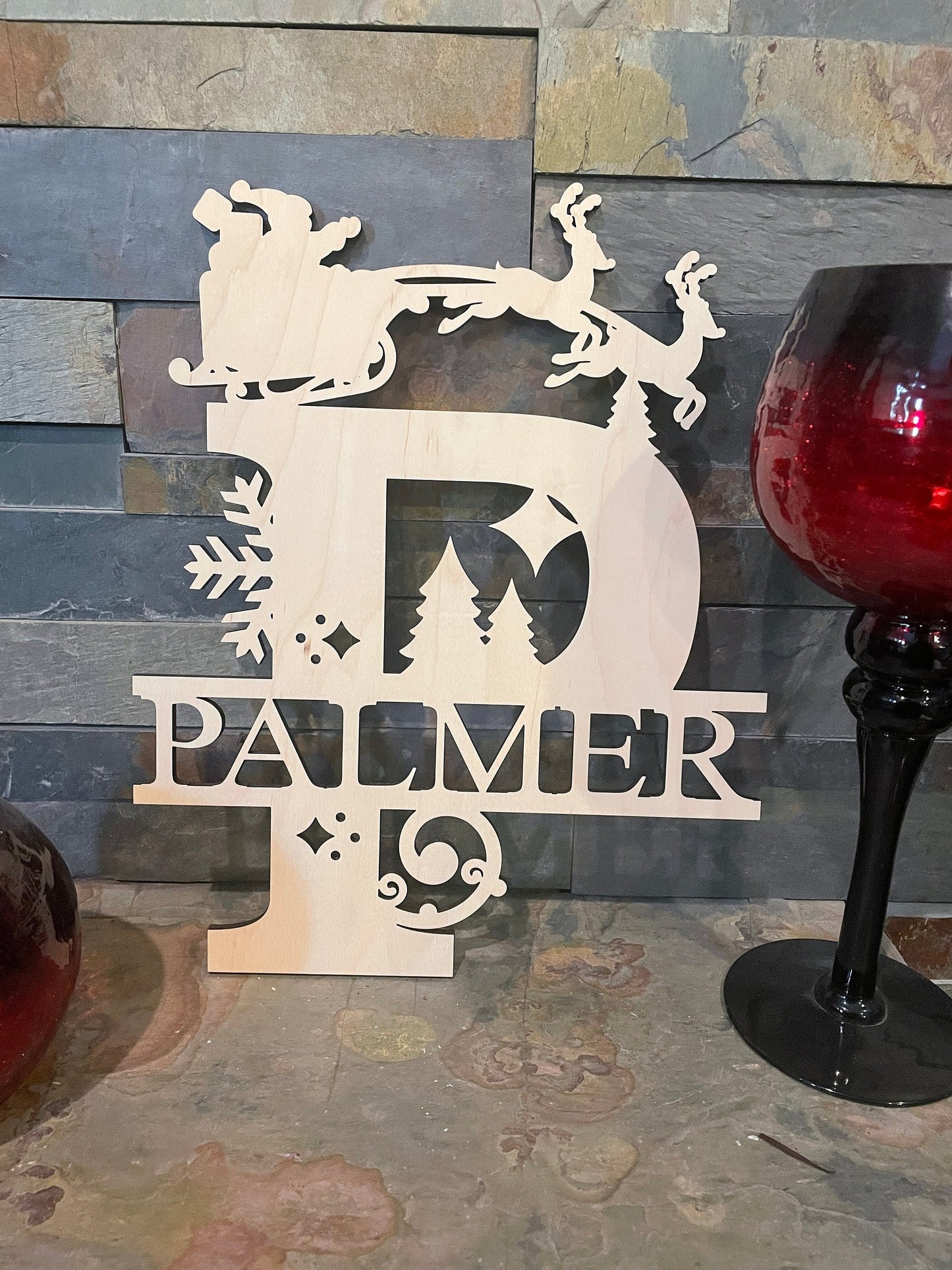 Christmas Monogram Mantle Decoration