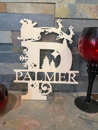 Christmas Monogram Mantle Decoration