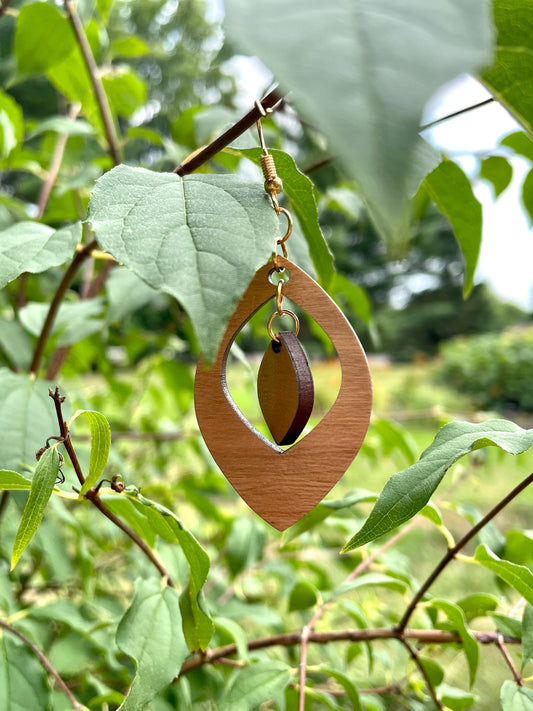 Wood Earrings Teardrop