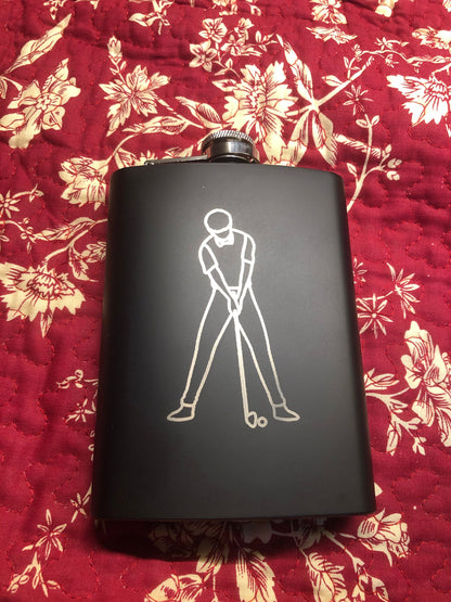 Customizable Black Flask, Personalized gift for him, Personalized gift for dad, Bachelor gift