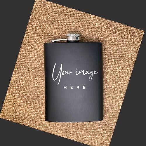 Customizable Black Flask, Personalized gift for him, Personalized gift for dad, Bachelor gift