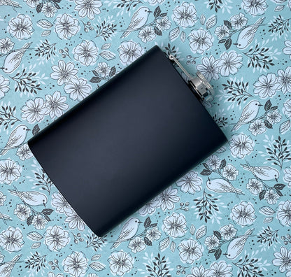 Customizable Black Flask, Personalized gift for him, Personalized gift for dad, Bachelor gift