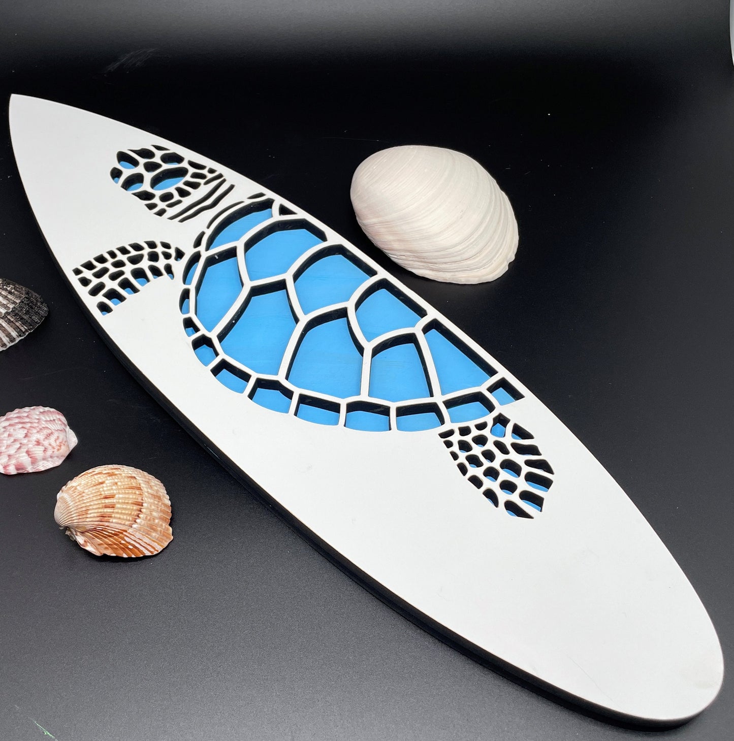Surfboard Wall Decor – Wood Engraved Ocean Artwork