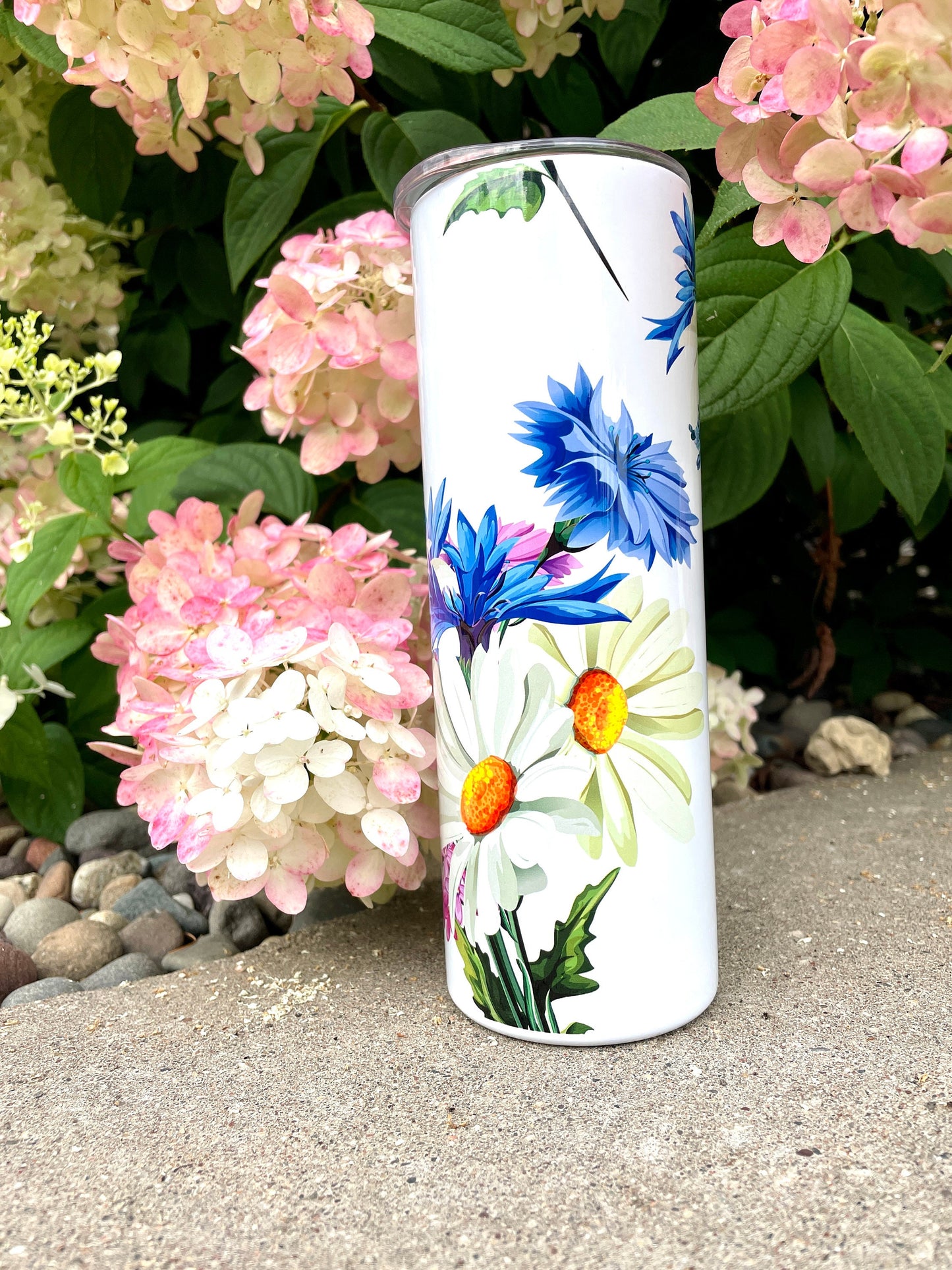 20 oz metal tumbler - Daisy Design