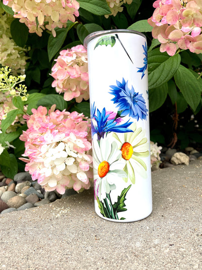 20 oz metal tumbler - Daisy Design