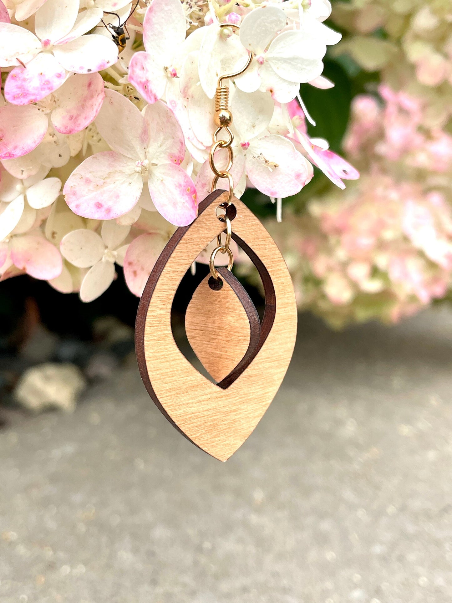 Wood Earrings Teardrop