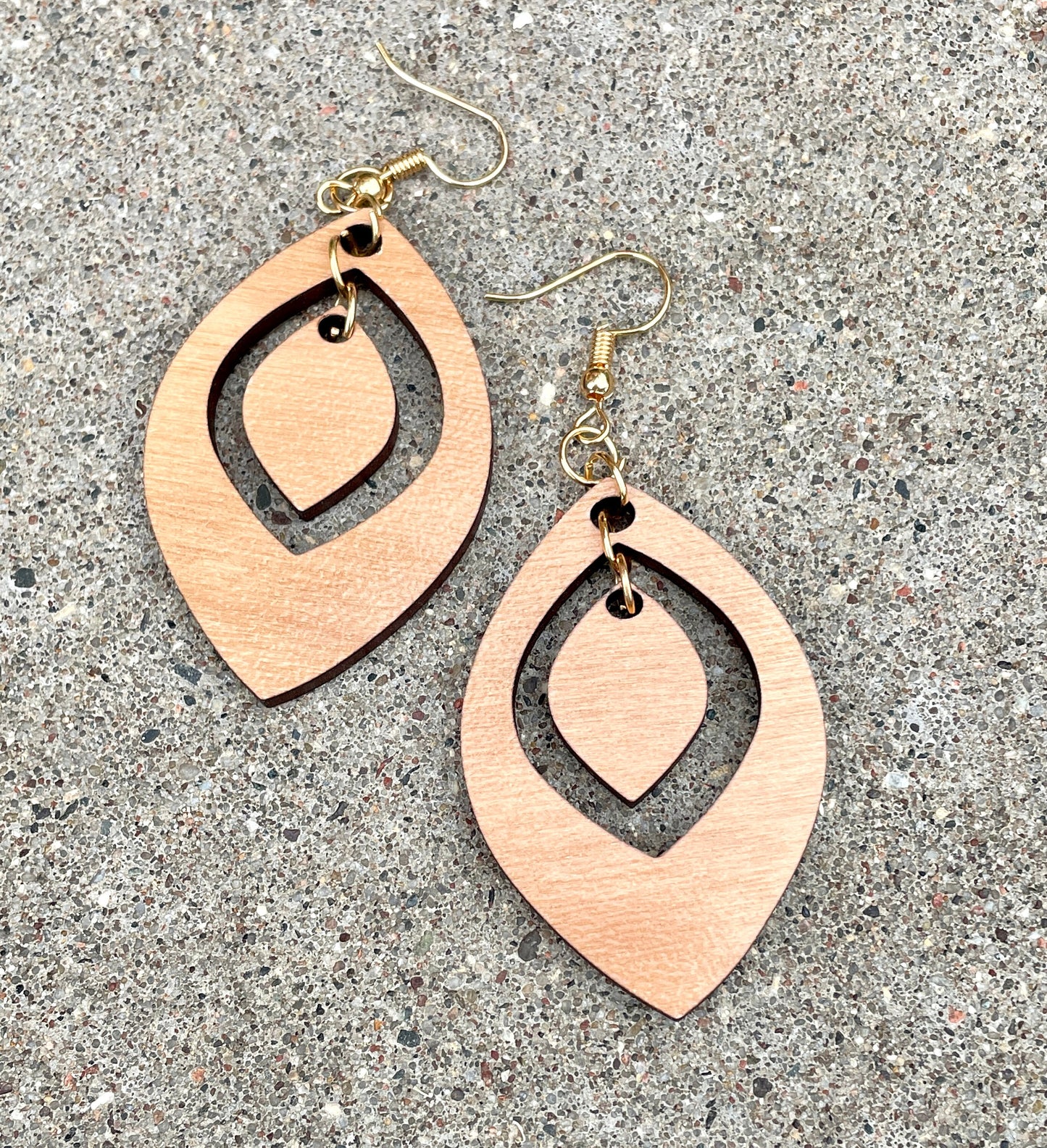 Wood Earrings Teardrop