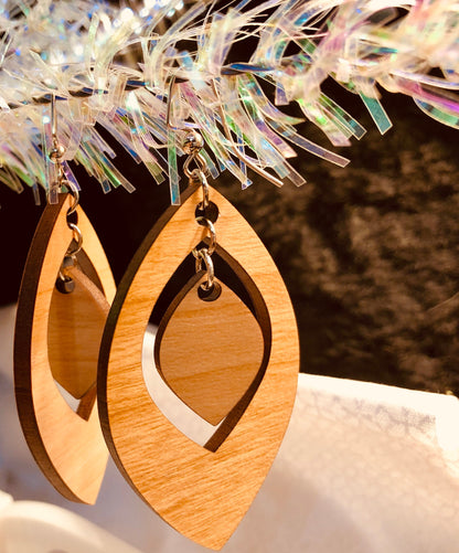 Wood Earrings Teardrop
