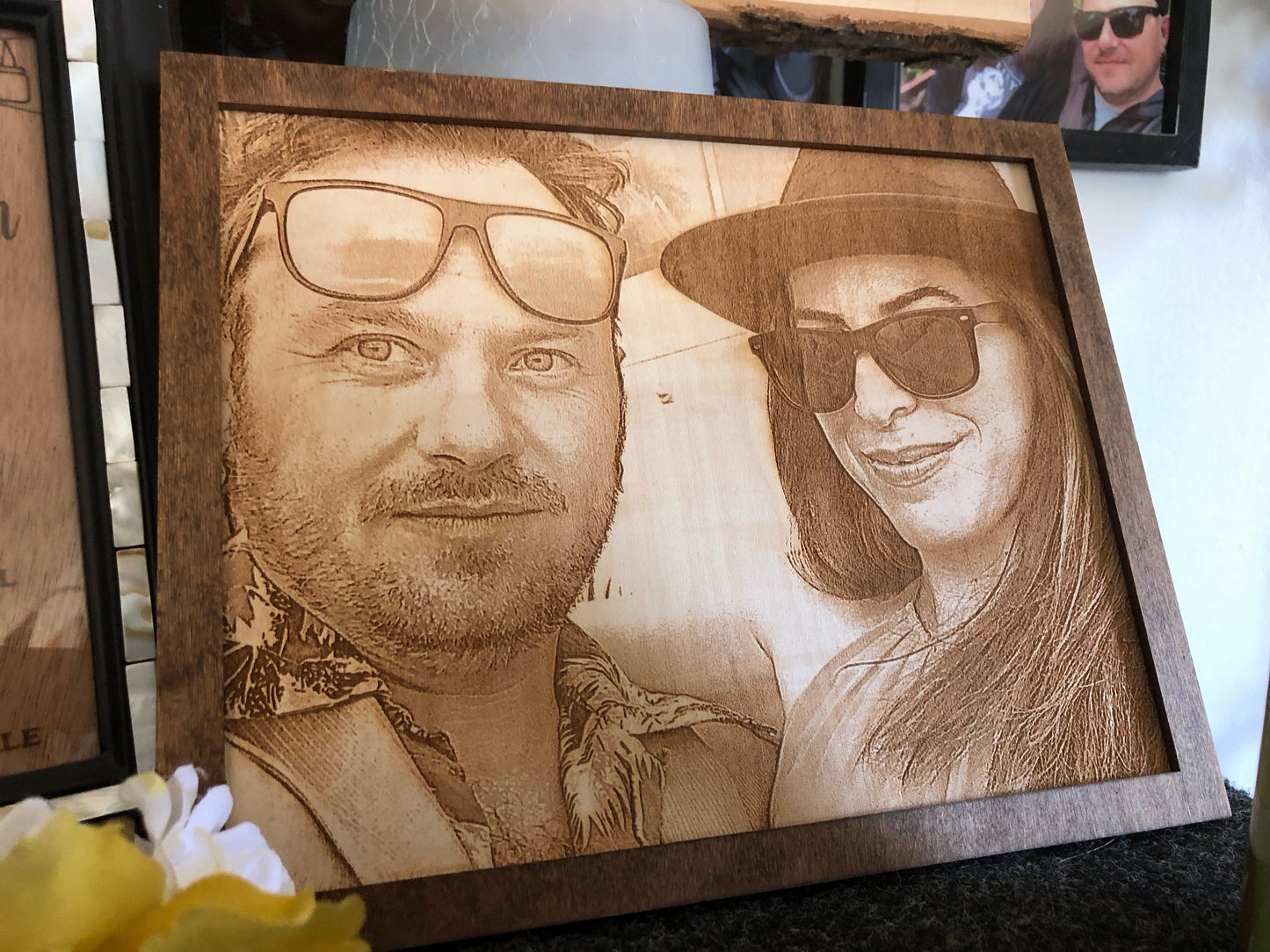 Personalized Laser Photo Engraved Wood Sign – Custom Wall Decor from Your Image