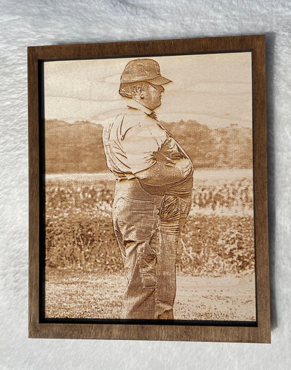 Personalized Laser Photo Engraved Wood Sign – Custom Wall Decor from Your Image