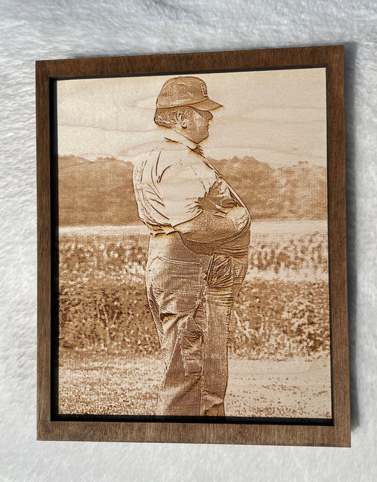 Personalized Laser Photo Engraved Wood Sign – Custom Wall Decor from Your Image