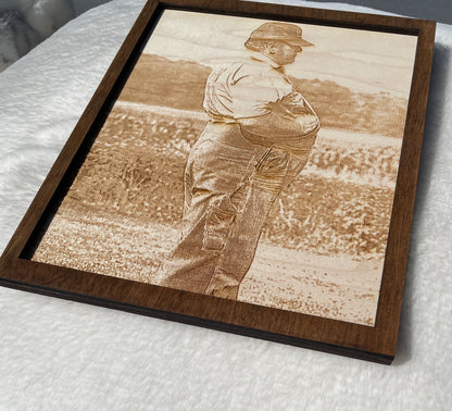 Personalized Laser Photo Engraved Wood Sign – Custom Wall Decor from Your Image