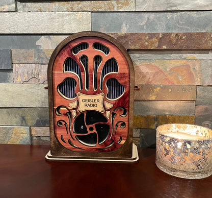 Vintage Jukebox Wooden Echo Dot Holder