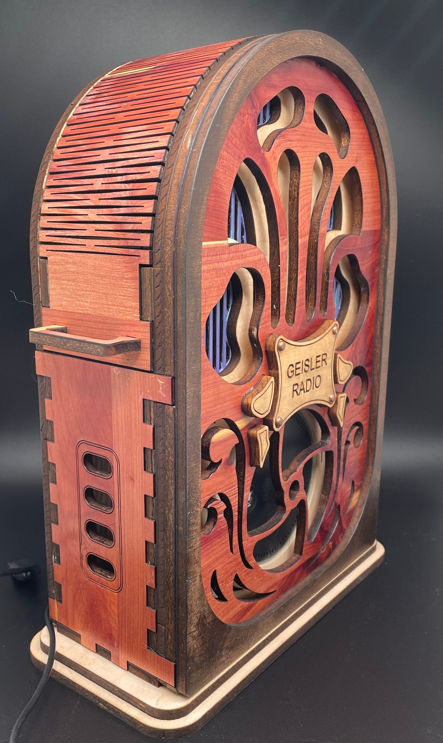 Vintage Jukebox Wooden Echo Dot Holder