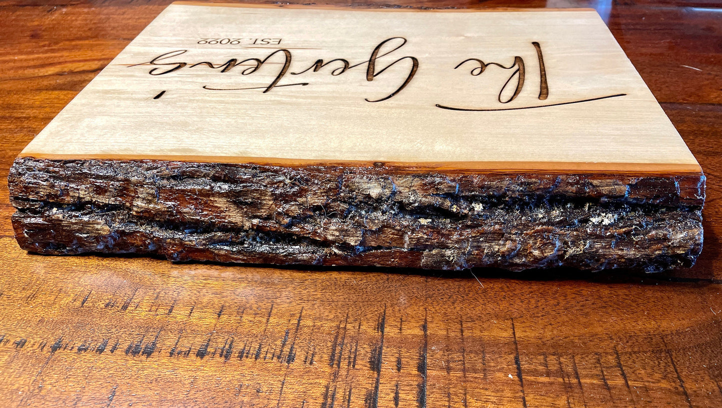 Personalized Live Edge Walnut Wall Art - Perfect Wedding Gift