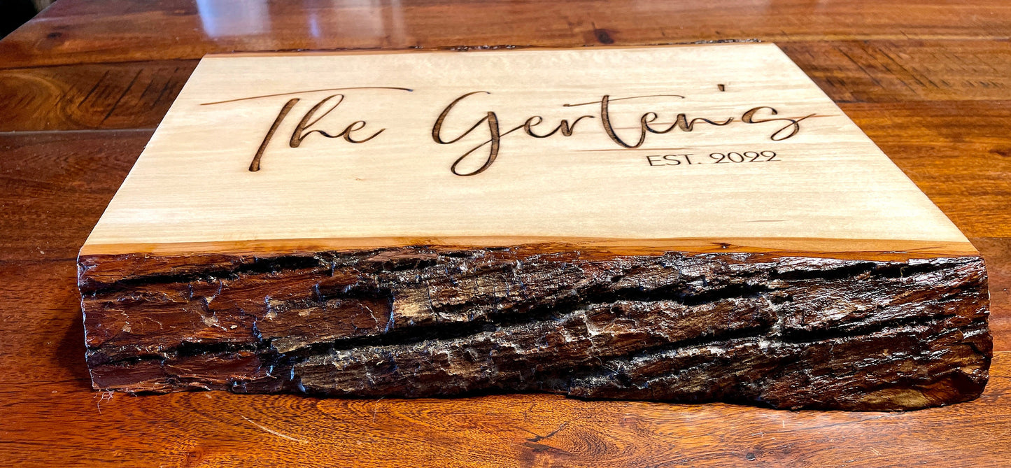 Personalized Live Edge Walnut Wall Art - Perfect Wedding Gift