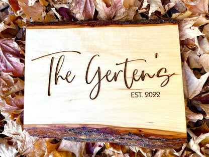 Personalized Live Edge Walnut Wall Art - Perfect Wedding Gift