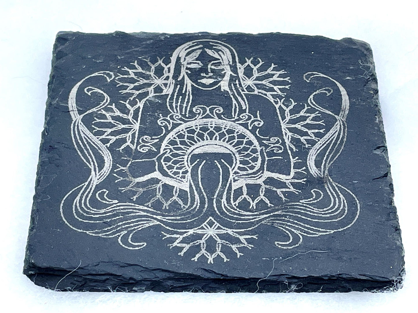 Engraved Slate Coasters – Personalized Rustic Drinkware Gift