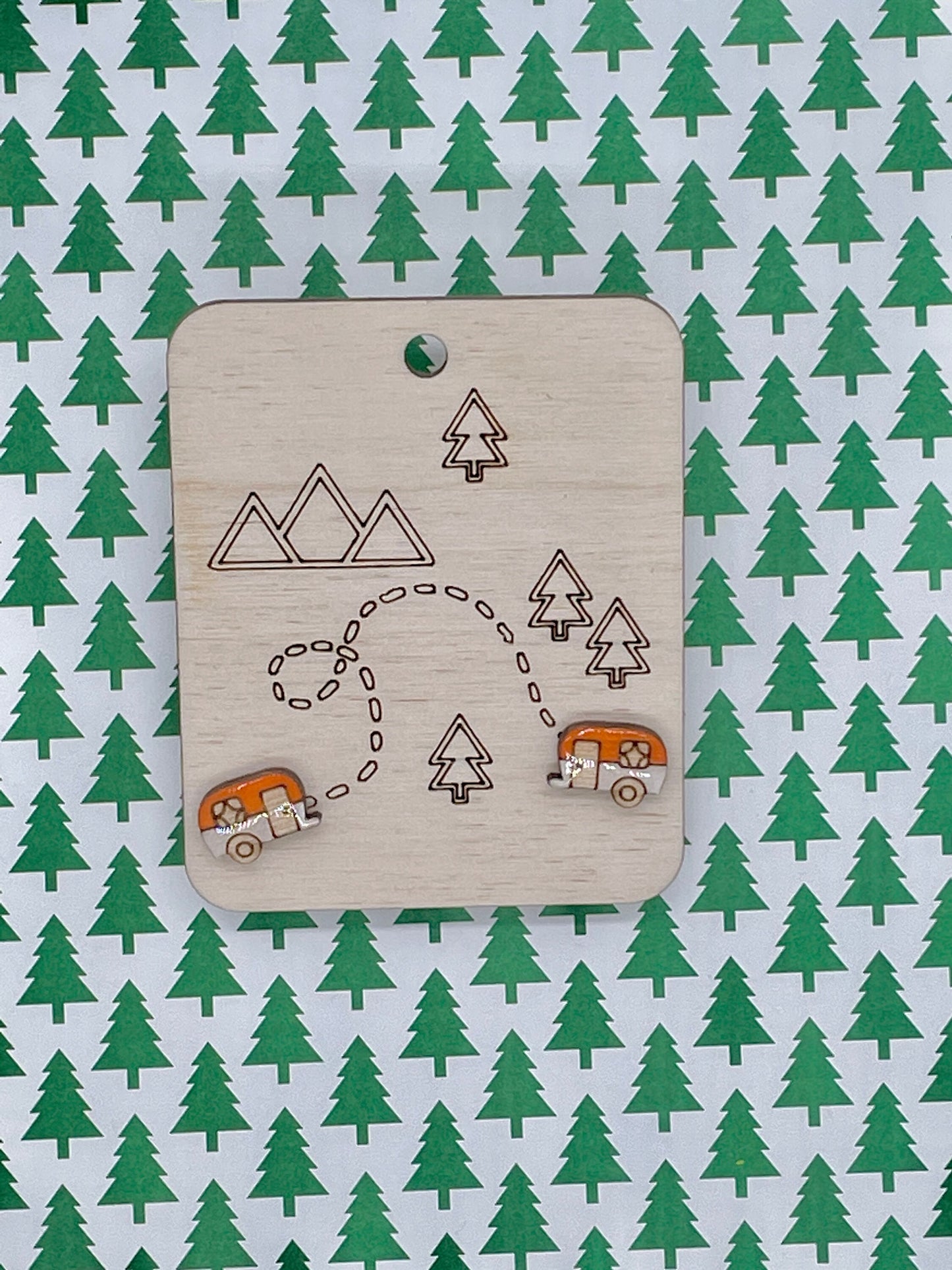 Camper Stud Earrings, Camping Jewelry, Nature Lover Gift