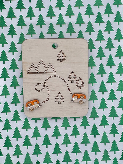 Camper Stud Earrings, Camping Jewelry, Nature Lover Gift