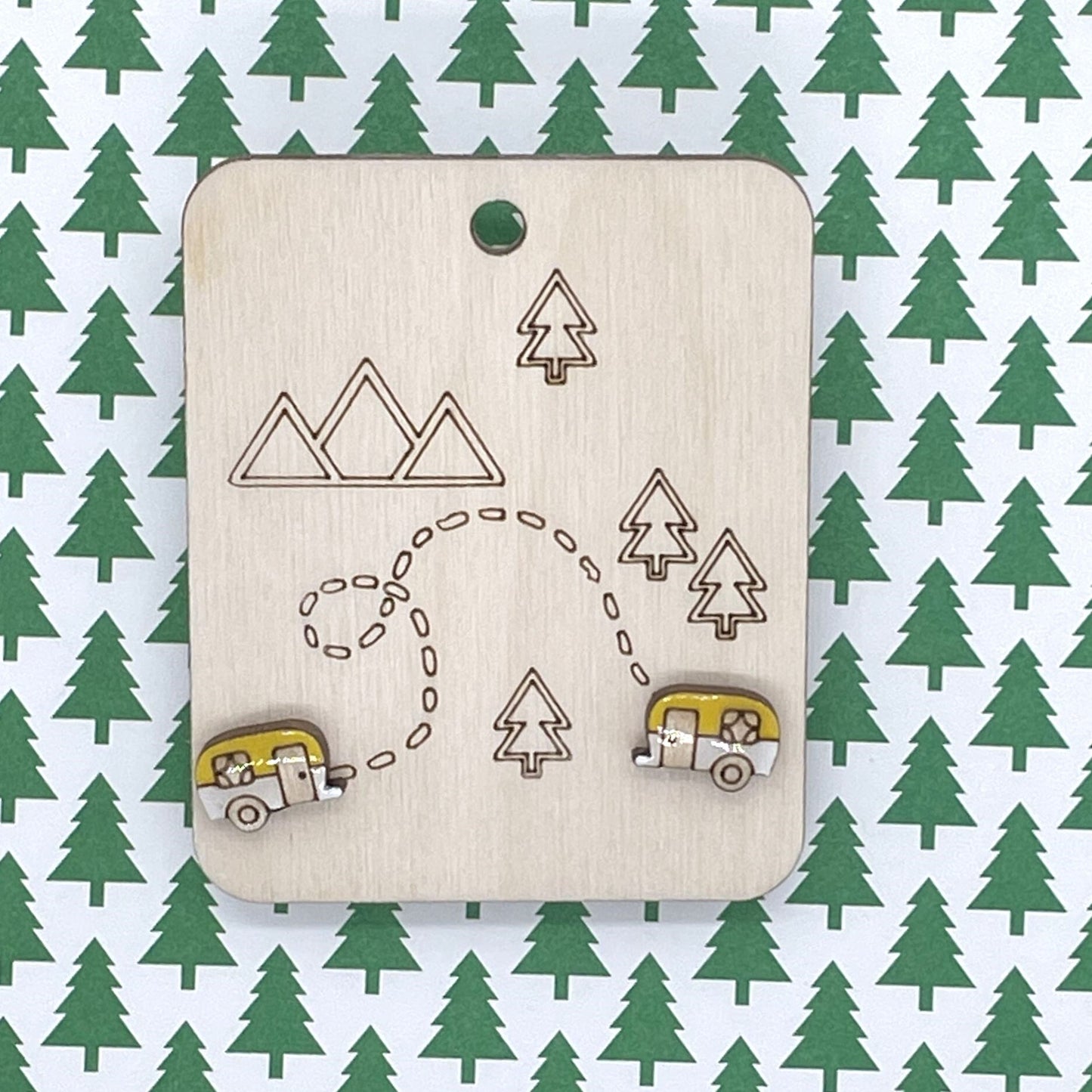 Camper Stud Earrings, Camping Jewelry, Nature Lover Gift