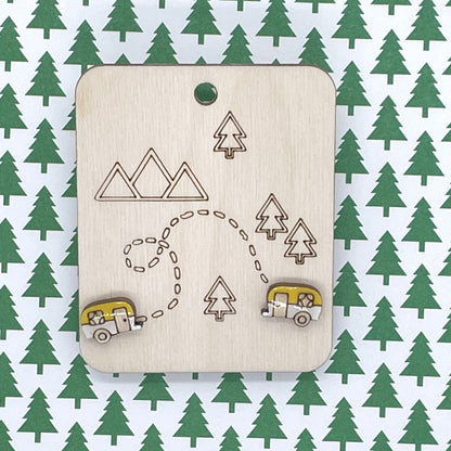 Camper Stud Earrings, Camping Jewelry, Nature Lover Gift