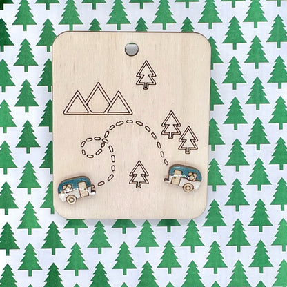 Camper Stud Earrings, Camping Jewelry, Nature Lover Gift