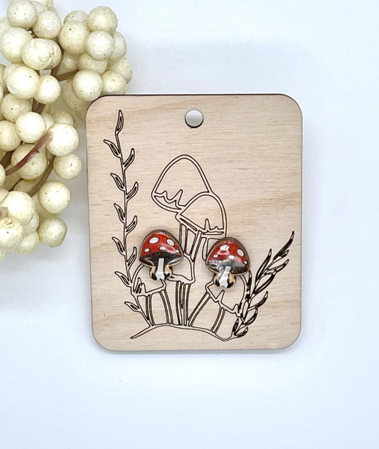 Mushroom Stud Earrings, Mushroom Earrings, Magic Mushroom Earrings