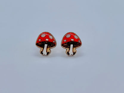 Mushroom Stud Earrings, Mushroom Earrings, Magic Mushroom Earrings