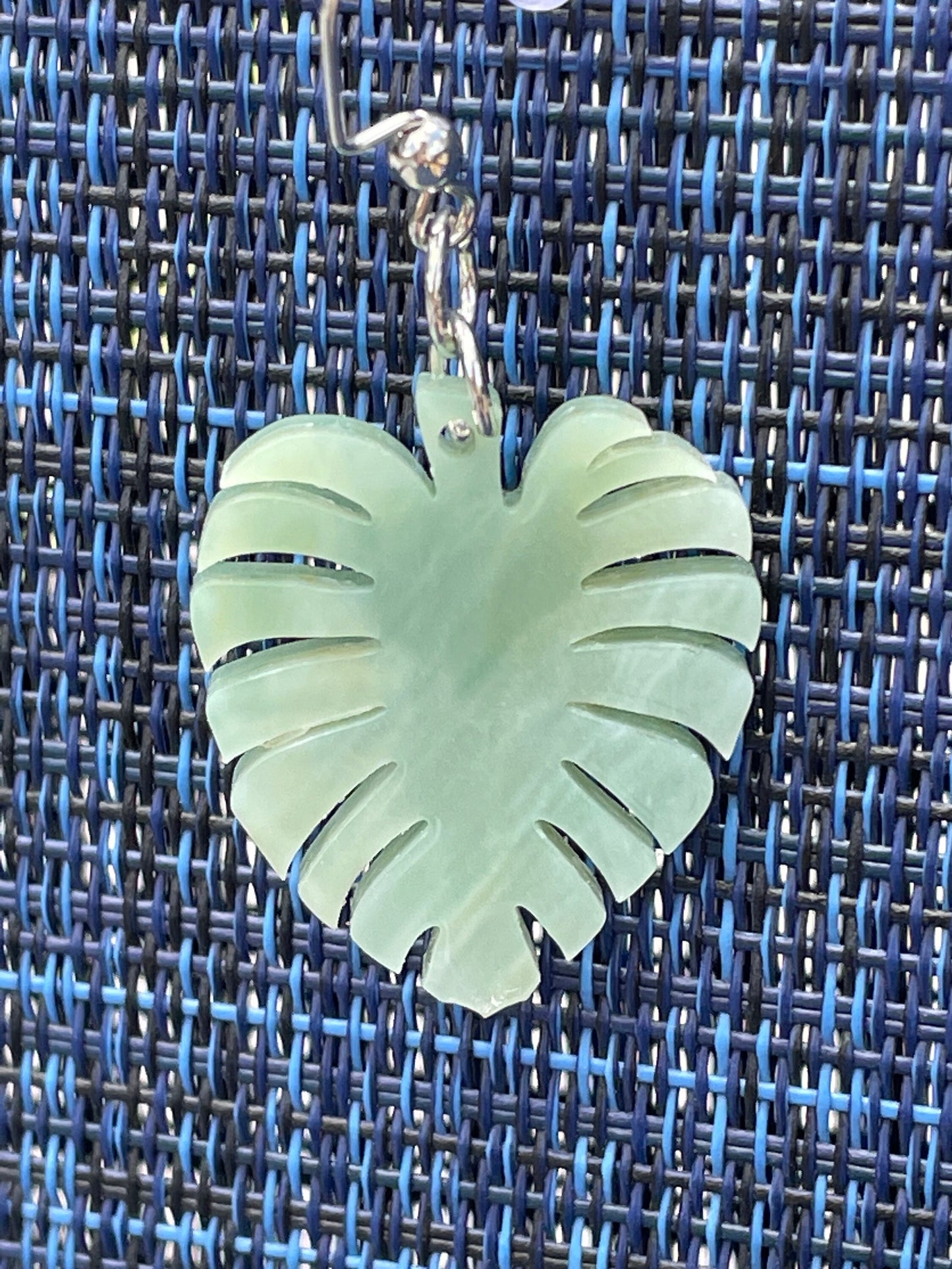 Monstera Leaf Dangling Earrings, Green Acrylic Monstera Leaf, Monstera Jewelry