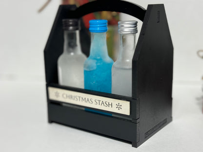 Customized Mini Bottle Crate with Engraved Leather Tag
