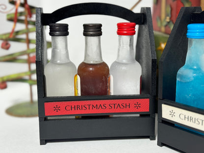 Customized Mini Bottle Crate with Engraved Leather Tag