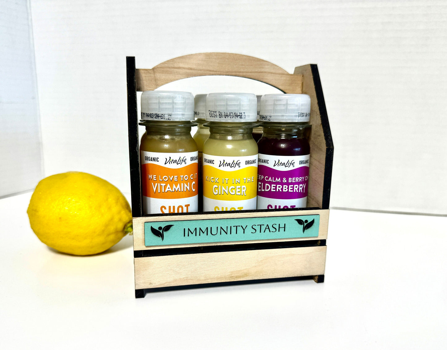 Customized Mini Bottle Crate with Engraved Leather Tag