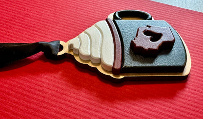 Wisconsin Heart Mug Christmas Ornament – Personalized Gift