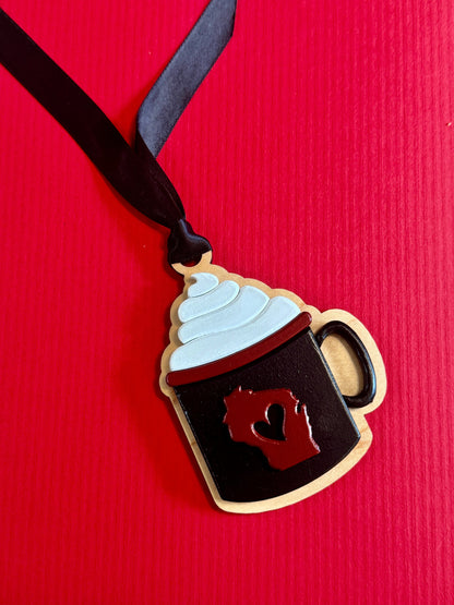 Wisconsin Heart Mug Christmas Ornament – Personalized Gift