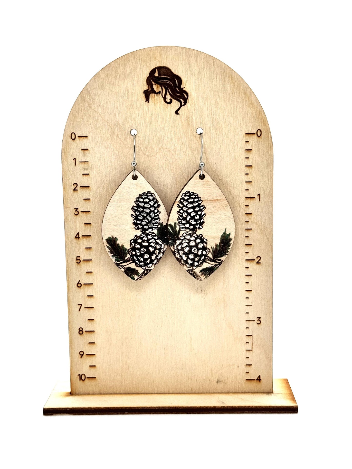 Winter Pine Cone Dangle Earrings