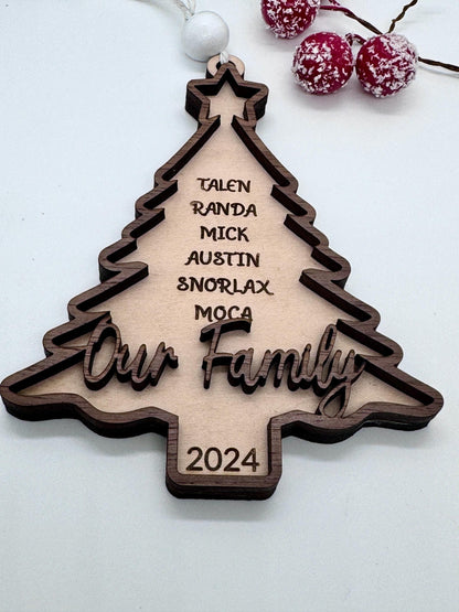 Custom Walnut and Maple Christmas Ornament