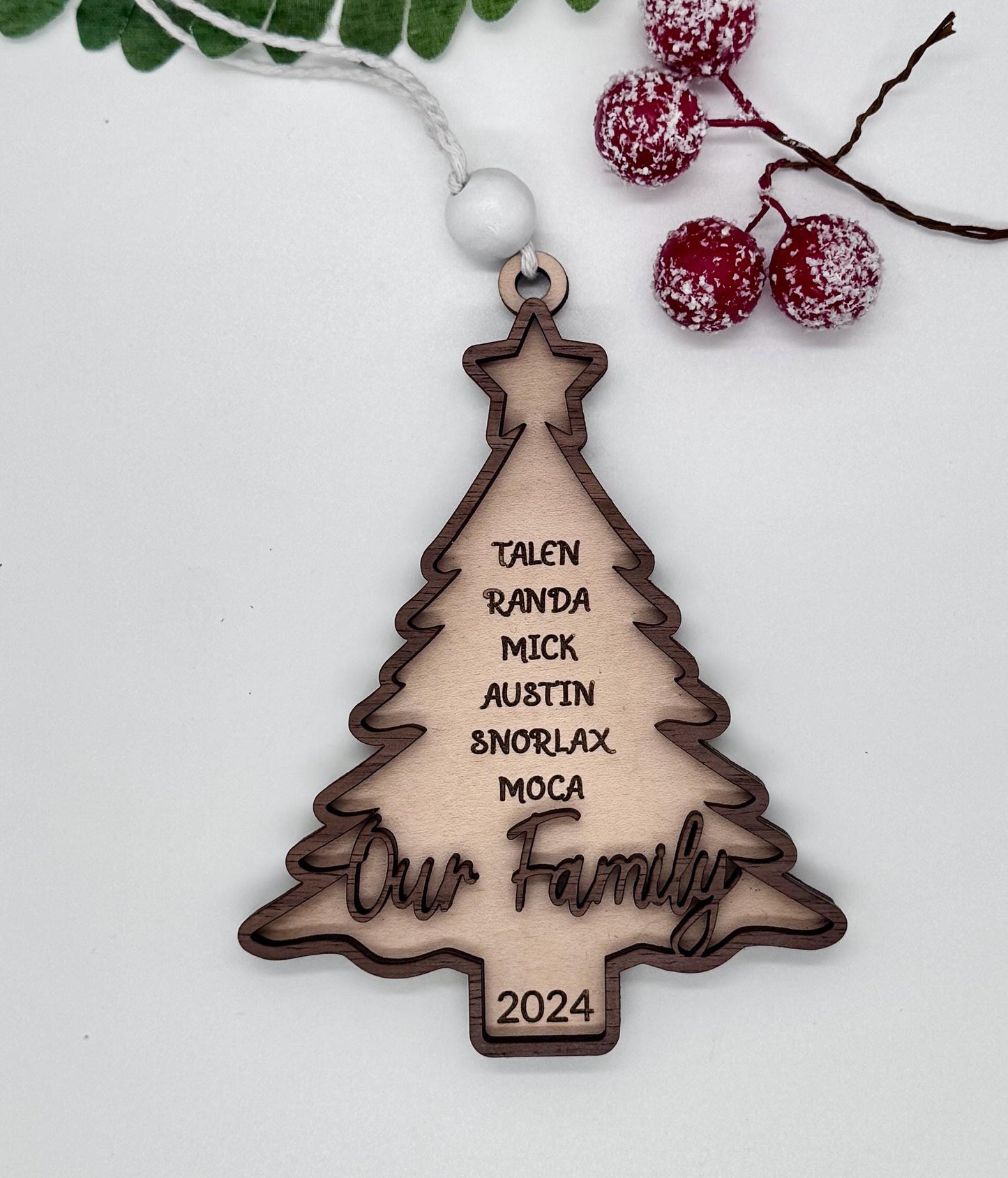 Custom Walnut and Maple Christmas Ornament