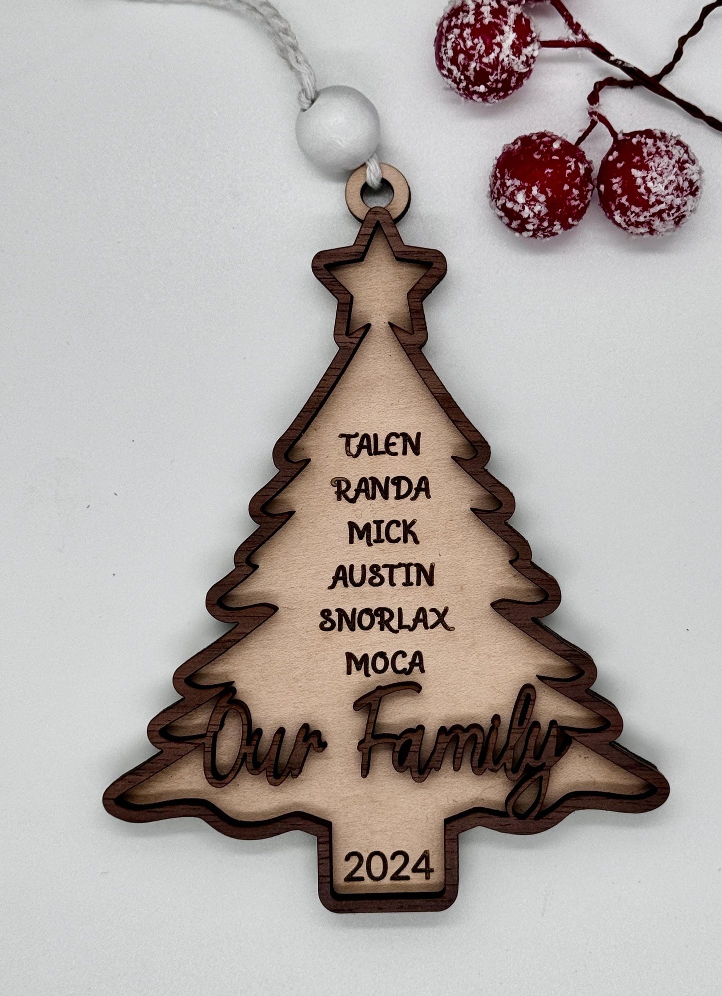 Custom Walnut and Maple Christmas Ornament