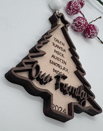 Custom Walnut and Maple Christmas Ornament