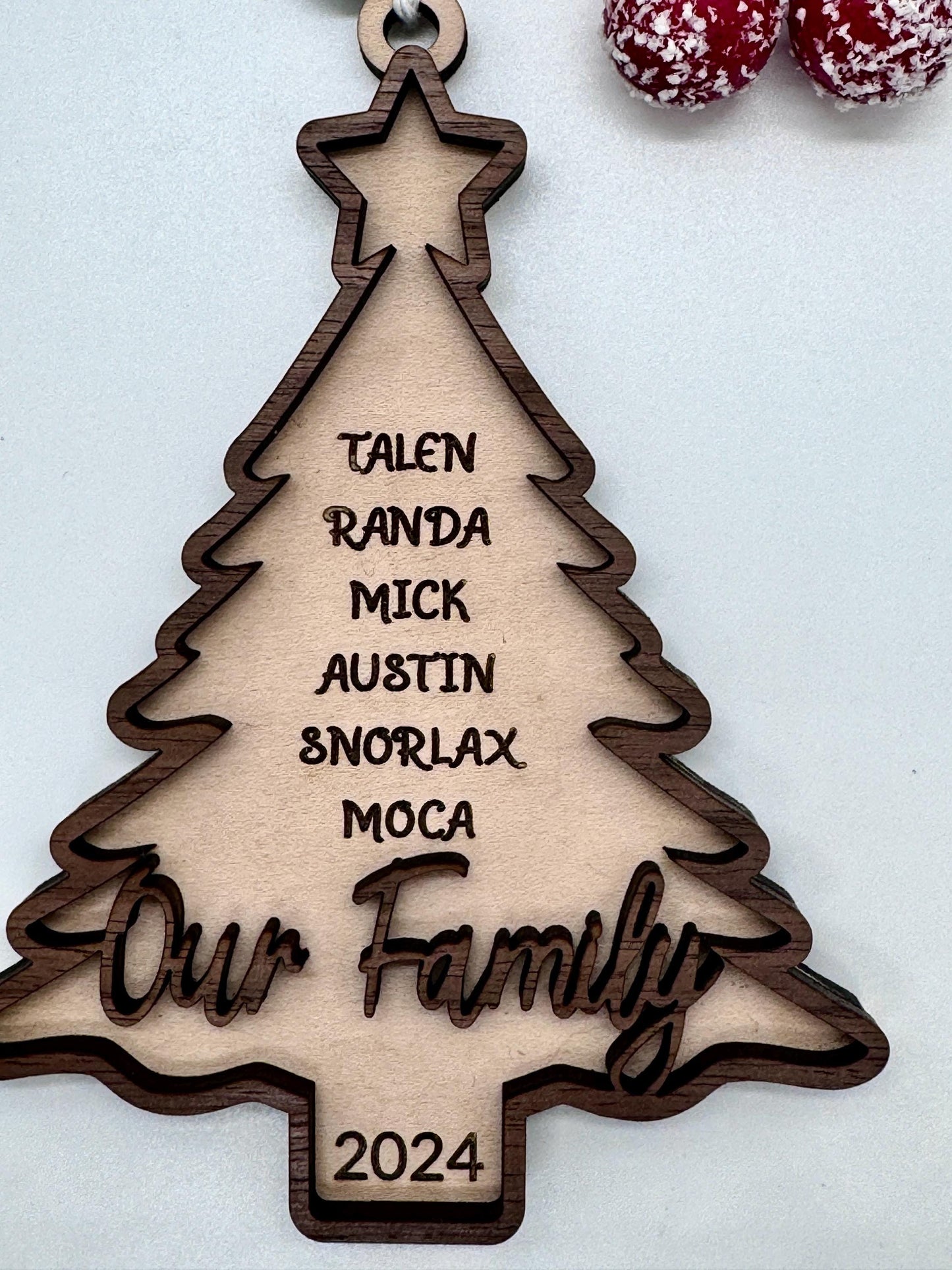 Custom Walnut and Maple Christmas Ornament