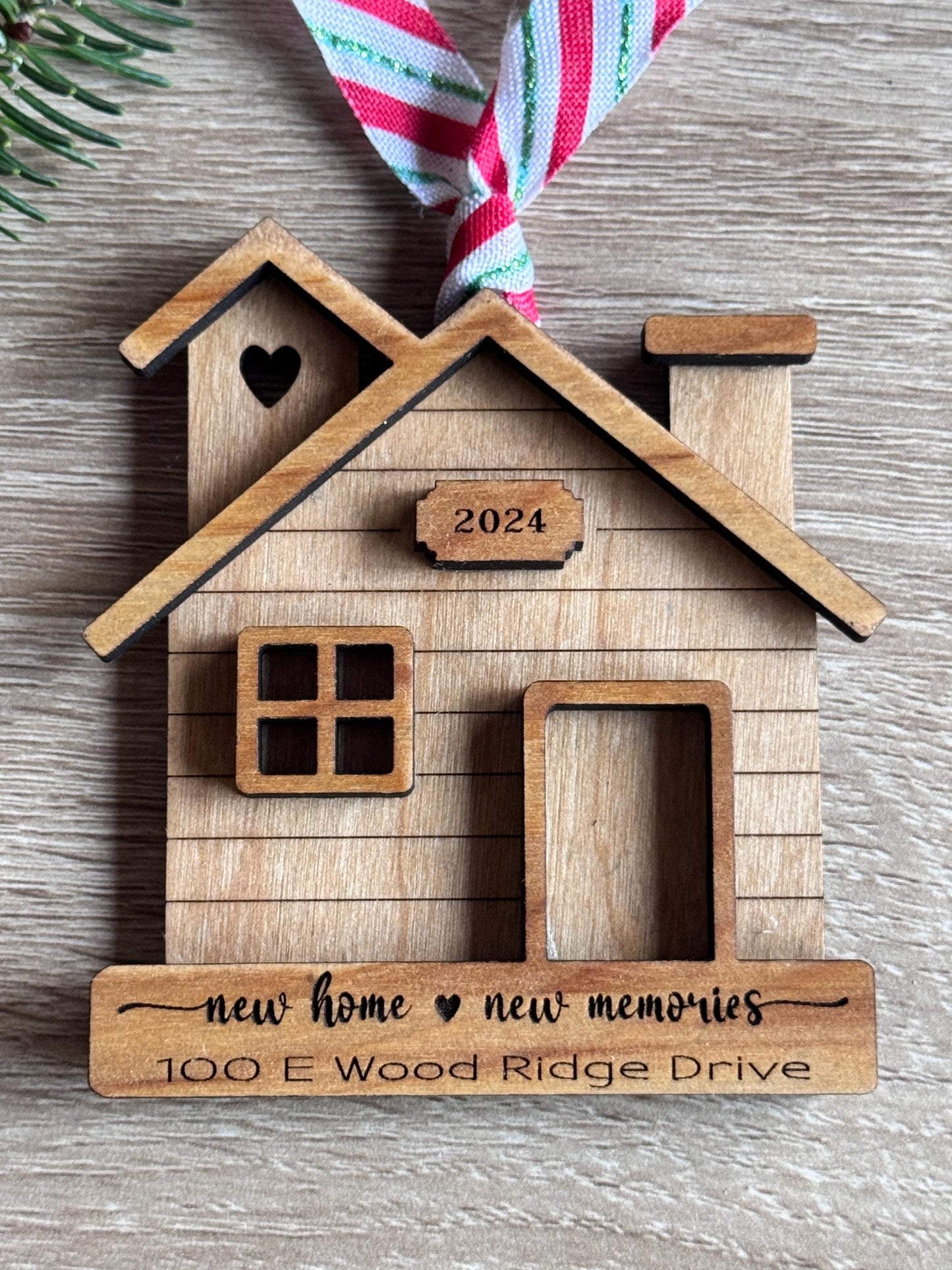 Personalized New Home Ornament | Custom Address Keepsake | Laser-Cut Holiday Decoration