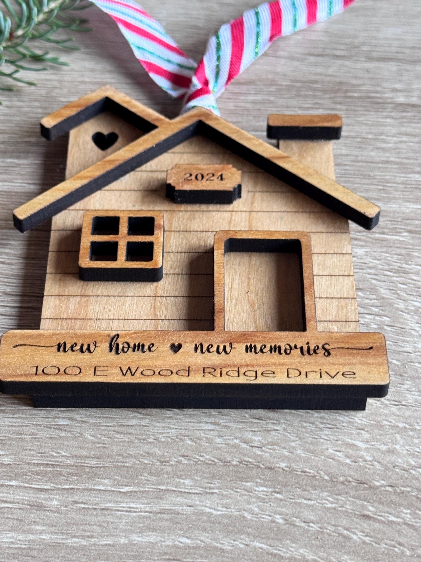 Personalized New Home Ornament | Custom Address Keepsake | Laser-Cut Holiday Decoration