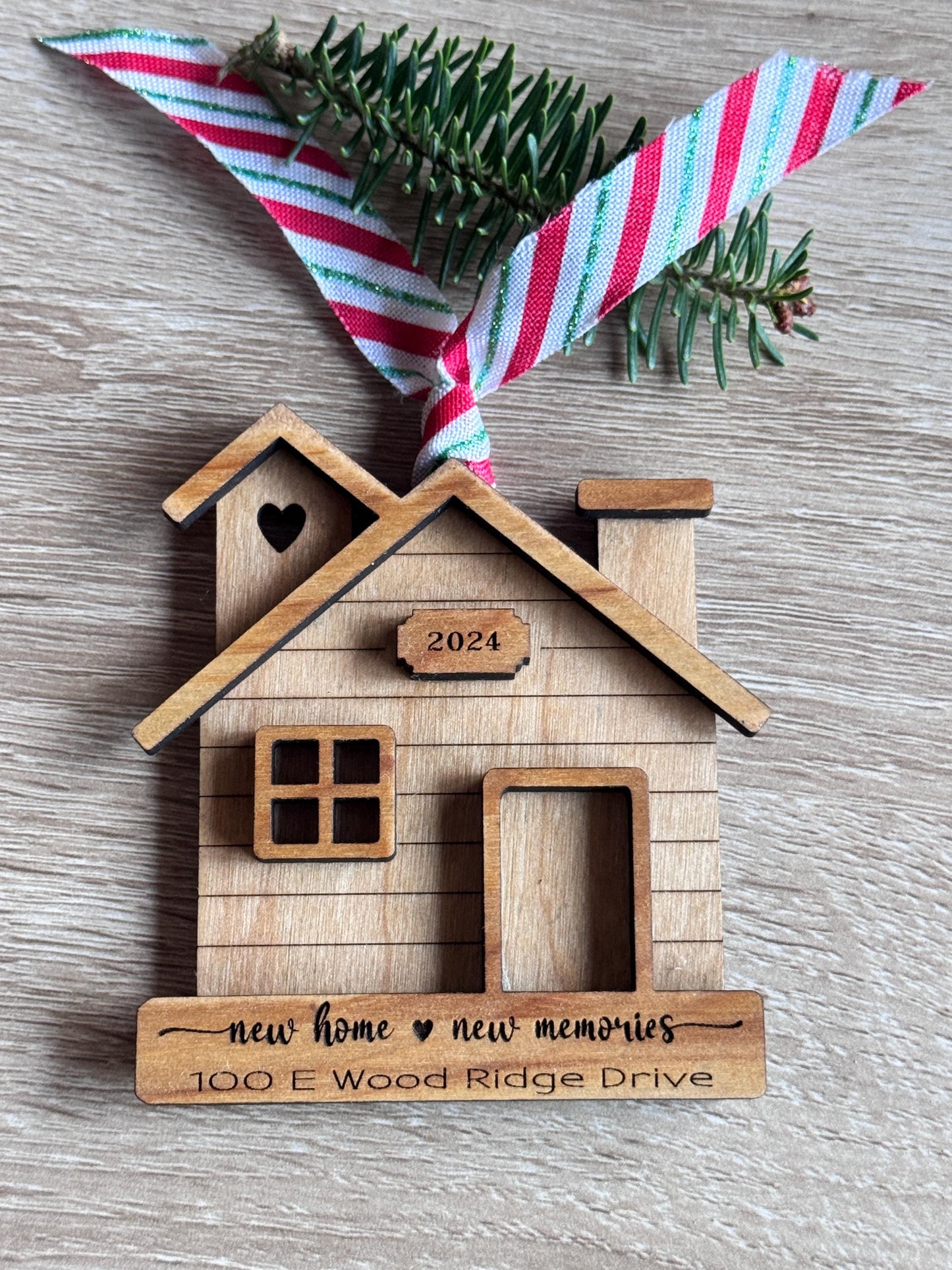 Personalized New Home Ornament | Custom Address Keepsake | Laser-Cut Holiday Decoration