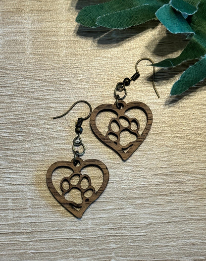 Paw Heart Earrings