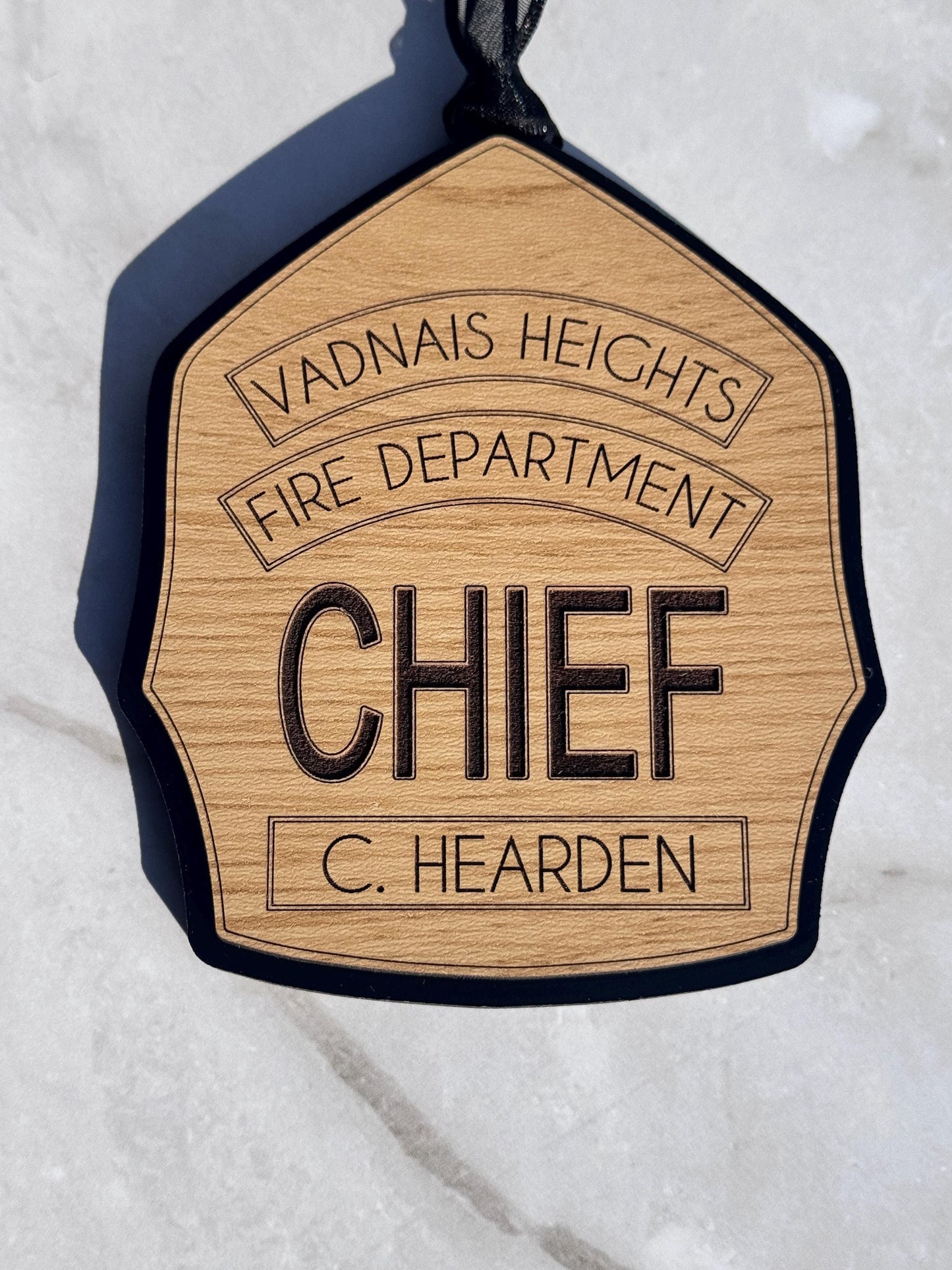 Honor Their Service with a Personalized Fireman's Badge Ornament