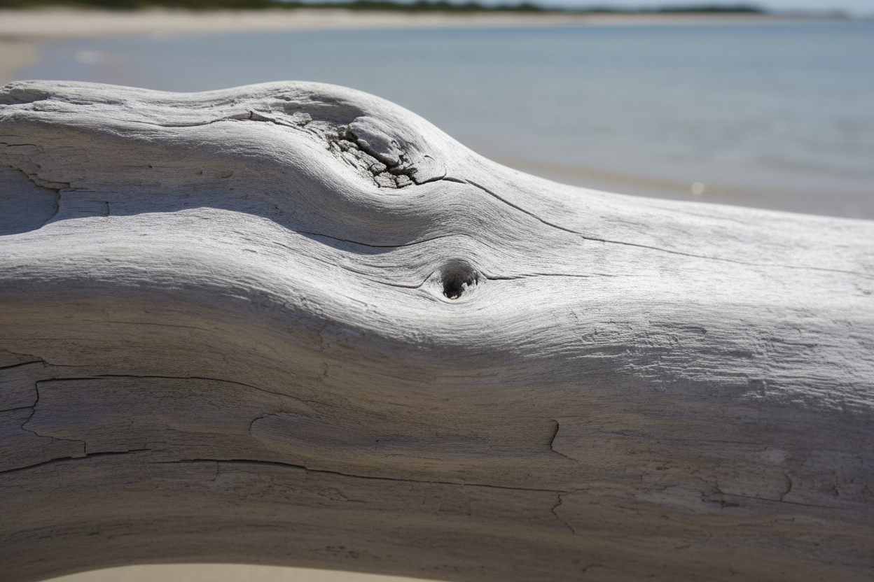 Pale grey  colored detailed driftwood
